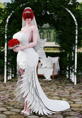 1girls 3d ass big_ass big_breasts breasts bridal_veil bride busty chair clothed crown cute cute_face dress earrings feathered_wings feathers feet female flower flowers grabbing hands_together heels hips huge_ass huge_breasts jewelry king_of_fighters light-skinned_female light_skin long_dress long_hair looking_at_viewer necklace outdoors outside pale-skinned_female pale_skin ponytail pov red_hair rose rose_(flower) shermie_(kof) skyarsenic smile smiling_at_viewer standing thick thick_thighs tied_hair toned toned_body toned_female tree trees very_long_hair voluptuous voluptuous_female wedding wedding_dress wedding_veil white_clothing white_dress wide_hips