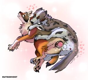 absurd_res anatomically_correct anatomically_correct_genitalia anatomically_correct_penis anatomically_correct_vulva anus australian_shepherd balls bite blue_eyes bodily_fluids breath breeding_mount canid canine canis coyote cum domestic_dog duo female feral from_behind_position genital_fluids genitals heart_symbol hearts_around_head herding_dog hi_res knot kutsiihvost male male/female mammal neck_bite panting pastoral_dog paws penis rikuroo romantic romantic_sex sex sheepdog spoon_position spread_legs spread_vulva spreading vaginal_fluids vulva yops_(psychedelicyops)
