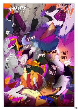 anal anal_sex anthro balls bodily_fluids canid canine canis claws erection genital_fluids genitals glans group hi_res humanoid_genitalia humanoid_penis irrumatio male male/male male_penetrated male_penetrating male_penetrating_male mammal oral penetration penile penile_penetration penis penis_in_ass penis_in_mouth peritian precum rimming sex wolf