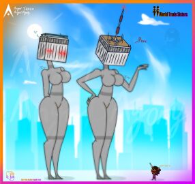 agonywelds angelsagony anthro ass breasts building buildings controversial controversy deki female male never_forget offensive sketch smaller_male taller_female tenna_(angelsagony) thick_ass thick_thighs thighs twin_towers wide_hips worldtradesisters