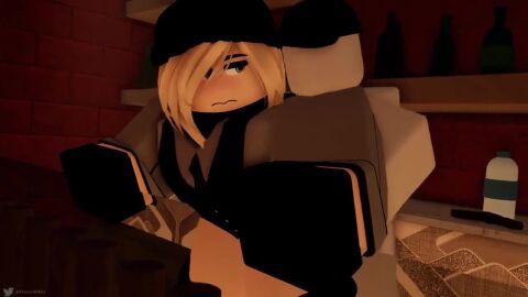 1boy 1girls 3d ahegao ambiguous_penetration animated baseball_cap black_baseball_cap black_tie black_vest blonde_hair bottle button_down_shirt female handgun male master404six roblox robloxian sound thick_eyebrows tie tongue vest video