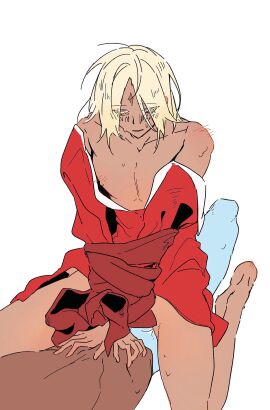 2boys black_eyebrows blue_body blue_skin blush blushing_at_partner christmas_outfit christmas_pure_vanilla_cookie christmas_shadow_milk_cookie clothed clothed_male clothed_sex clothes clothes_down clothes_pull clothing cookie_run cookie_run_kingdom covered_mouth gem_on_forehead holding_body light-blue_eyes looking_at_partner luffanoodles male male_only multicolored_hair on_top penis pure_vanilla_cookie shadow_milk_cookie sitting_on_penis sitting_on_person tear tears_in_eyes white_eyelashes yaoi yellow_eyes