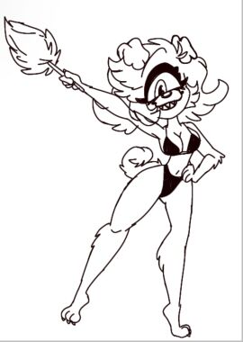 bikini dog dog_girl feather_duster female furry furry_female hazbin_hotel maid niffty