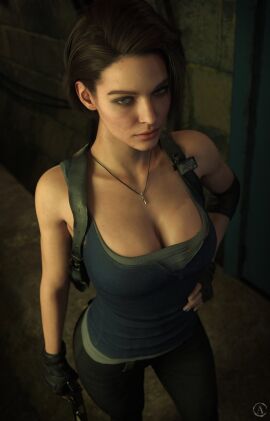 1girls 3d alf3d ass big_ass big_breasts breasts bust busty chest cleavage curvaceous curvy curvy_figure eyebrows eyelashes eyes female female_focus full_color hand hips hourglass_figure huge_breasts human jill_valentine jill_valentine_(sasha_zotova) large_breasts legs light-skinned_female light_skin mature mature_female necklace no_penetration resident_evil resident_evil_3 resident_evil_3_remake slim_waist solo solo_female tank_top thick thick_hips thick_legs thick_thighs thighs top_heavy voluptuous waist wide_hips