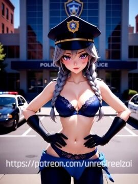 ai ai_generated big_breasts cartoon disney female humanized judy_hopps sexy_pose sfw teasing underwear unrealreelz zootopia