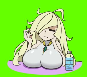 1girls 2d 2d_animation absurd_res ahoge animated animation athletic athletic_female bare_shoulders big_breasts blonde_female blonde_hair bottle breast_focus breasts breasts_on_table closed_eyes clothed clothes clothing female female_only fit fit_female game_freak green_background green_eyes half-closed_eyes huge_breasts human human_only large_breasts light-skinned_female light_skin long_hair lusamine_(pokemon) messy_hair milf minus8 mommy mommy_kink mother narrowed_eyes nintendo no_bra pale-skinned_female pale_skin platinum_blonde_hair pokemon pokemon_sm see-through simple_background sitting smooth_skin solo solo_female spilled_drink surprised surprised_expression table tagme top_heavy top_heavy_breasts topwear upper_body very_long_hair video water water_bottle wet wet_clothes wet_clothing