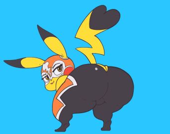 2d_animation animated anthro anthrofied ass ass_cleavage ass_crack ass_focus big_ass big_butt brachyzoid butt_crack butt_focus clothed clothing cosplay_pikachu cosplay_pikachu_(costume) digital_media_(artwork) female frame_by_frame generation_1_pokemon huge_ass huge_butt looking_back nintendo pikachu pikachu_libre pokemon pokemon_(species) pokemorph presenting presenting_hindquarters shaking_ass shaking_butt short_playtime short_stack solo twerking