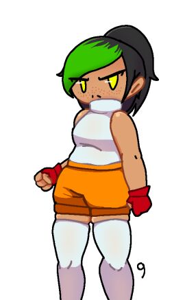 (nenei) black_hair dark-skinned_female dark_skin female moana_fernandez nenei original original_character solo solo_female yellow_eyes