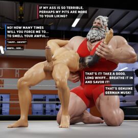 2boys balls bara comic gay hanzo helices3d male male/male male_only muscular muscular_male nipples overwatch overwatch_2 reinhardt yaoi