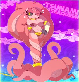 1girls almost_naked bikini black_sclera fan_character female jewelry lost_media mobian_(species) nipple_bulge nipples nipples_visible_through_clothing octopus octopus_girl octopus_humanoid original_character pink_body royalty sonic_(series) sonic_oc tsunami_(twhattup) twhattup yellow_eyes