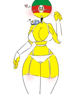 big_breasts breasts countryhumans countryhumans_girl female lingerie rio_grande_do_sul_(statehumans) statehumans thighs uruguay_(countryhumans)