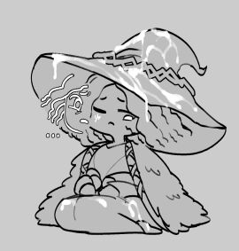 1girls bandai_namco big_hat cum cum_on_body cum_on_clothes cum_on_face cum_on_hat cum_on_legs doll elden_ring female fromsoftware frowning implied_male krekk0v looking_down male miniature_ranni multi_arm multi_limb ranni_the_witch sad_face sadism unseen_male_face