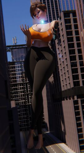 1girls 3d big_breasts breasts female giantess jimmy144 overwatch overwatch_2 short_hair tagme taller_female tracer