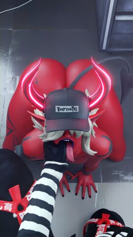 3d ass big_ass big_breasts big_butt big_penis blowjob breasts classroom cum cum_in_mouth demon demon_girl demon_horns desdemona_(fortnite) female fortnite goth goth_girl hair_over_eyes hat male messy_hair penis ponytail red_eyes red_skin thick_ass thick_penis thick_thighs thighs twitter twitter_username white_hair ya_path yoshida_(ya_path)