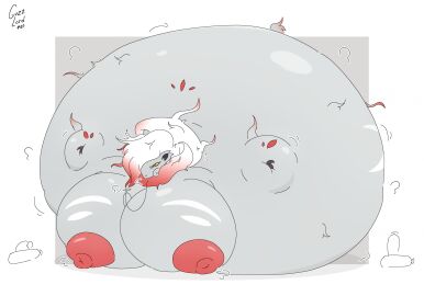 2024 angry anthro anthro_only areola belly belly_expansion belly_inflation big_areola big_belly big_breasts big_nipples black_inner_ear body_inflation border breast_expansion breast_growth breast_growth_(enlargement) breasts cel_shading colored digital_media_(artwork) expansion female generation_5_pokemon generation_8_pokemon grey_background grey_body grey_ears grey_tail guzzlord420 hair helium helium_tank hi_res hisuian_form hisuian_zoroark hose hose_in_mouth huge_areola huge_belly huge_breasts huge_nipples hyper hyper_belly hyper_breasts hyper_inflation immobile inflation inflation_fetish lying motion_lines nintendo nipples object_between_breasts on_front pokemon pokemon_(species) puffed_cheeks red_areola red_eyes red_hair red_nipples regional_form_(pokemon) round_body shaded signature simple_background solo spherical_inflation sunken_head sunken_limbs swelling tail white_border white_hair yellow_sclera zoroark