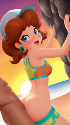 against_rock ai ai_generated anal_sex beach princess_daisy_(swimwear) tagme video