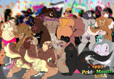 absurd_res animal_humanoid anthro anthro_only artslionbear asexual_pride_colors ass balls bear belly bethesda_game_studios bisexual_male bisexual_pride_colors blush bodily_fluids breasts brown_body canid canine canis cat_humanoid collar deathclaw deathclaw_humanoid detailed_background digital_media_(artwork) dillon_saenz domestic_dog extracurricular_activities fallout felid felid_humanoid feline feline_humanoid fur gay genital_fluids genitals goliath_deathclaw_(subbyclaw) group hair harold_grifter hi_res horn humanoid hybrid leash lgbt_pride lgbt_pride_month male male/male male_only mammal mammal_humanoid microsoft muscular muscular_anthro muscular_male mythological_creature mythological_scalie mythology navel nipples nude overweight pecs penis pride_colors pride_month progress_pride_colors public public_nudity rainbow_pride_colors reptile reptile_humanoid scalie scalie_humanoid sex smile teeth transgender_pride_colors