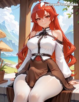 1futa 2025 ai_assisted ai_generated anime arm_support artist_name beach blue_sky breasts bulge bust cloud cock dick eris_boreas_greyrat eris_greyrat explicit futanari hi_res high_quality high_resolution highres long_hair looking_at_viewer mushoku_tensei mushoku_tensei:_isekai_ittara_honki_dasu outdoors pantyhose patreon patreon_username penis red_hair sitting sky smile solo stable_diffusion tsukoneko water watermark white_legwear