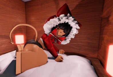1girls 3d ass bowtie cat_hood female kudoesthings red_clothing roblox robloxian self_upload tagme