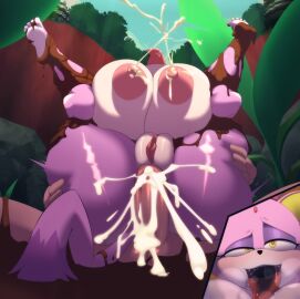 absurd_res adabat ahe_gao anal anal_sex anthro anus big_breasts big_penis blaze_the_cat bodily_fluids breast_squish breasts cappulait cum cum_in_ass cum_inside domestic_cat duo felid feline felis female forest fucked_silly full_nelson genital_fluids genitals hand_on_butt hi_res huge_breasts human jungle lactating looking_pleasured male male/female mammal milk mud nude penetration penis plant sega sonic_the_hedgehog_(series) squish tongue tongue_out tree vulva