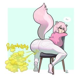 animated cynthia_(raki991) dialogue fart fart_cloud fart_fetish farting milf mother_and_daughter offscreen_character older_female skunk_girl skunk_tail tagme video voice_acted