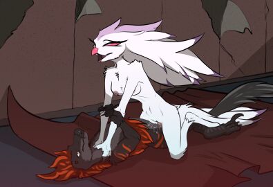 anthro areola avian beak bird bodily_fluids breasts cowgirl_position demon digital_media_(artwork) dinosaur dromaeosaurid duo erection extinct feathers female female_penetrated fingers from_front_position genital_fluids genitals hair helluva_boss hi_res looking_pleasured lying male male/female male_penetrating male_penetrating_female nipples nude on_back on_bottom on_top open_mouth owl owl_demon penetration penile penile_penetration penis prehistoric_species pussy red_sclera reptile scalie sex smile stella_(helluva_boss) tail theropod vaginal_penetration velociraptor zafara_(artist)