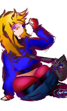 ass big_ass blue_eyes bubble_ass bubble_butt female narurethey rule_63 sole_female yellow_hair zettaverso