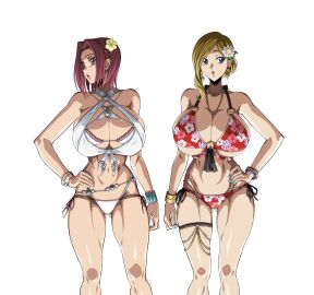 2girls ass big_ass big_breasts big_butt big_thighs bikini blonde-haired_female blonde_female blonde_hair breasts breasts_bigger_than_head bubble_butt code_geass female female_focus female_only green_eyes huge_ass huge_boobs huge_breasts huge_butt huge_thighs iwao178 kallen_stadtfeld large_ass large_breasts large_butt long_hair looking_back massive_ass massive_butt milly_ashford no_artist_signature poolside red_hair simple_background swimming_pool swimsuit white_background wip work_in_progress
