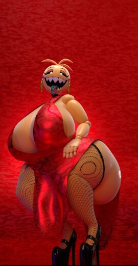 1girls 2024 3d_(artwork) anthro areolae avian beakless big_breasts bird breasts chicken clothing cyanu_(modeler) digital_media_(artwork) doublestuffnsfw dress ear_piercing ear_ring female fishnet_clothing fishnet_legwear fishnet_stockings five_nights_at_freddy's five_nights_at_freddy's_2 footwear galliform gallus_(genus) heels hi_res high_heels legwear machine phasianid piercing red_clothing red_dress ring_piercing robot robot_girl scottgames sharp_teeth shoes solo solo_female teeth thick_thighs toy_chica_(cyanu) toy_chica_(fnaf) wide_hips yellow_body yellow_skin