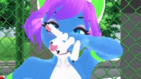 3d 3d_(artwork) animated blue_eyes blue_fur canine crop_top dog femboy furry gay girly glasses icarus_skyhawk male mmd mp4 pawpads paws pink_panties purple_hair rainbow_tail shirt shorts sound sound_warning sparkledog transformation video