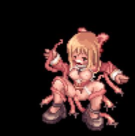 animated artist_request blonde_hair breasts clothing female high_priest high_priest_(ragnarok_online) large_breasts pixel_art pussy ragnarok_online restrained ribbon tentacle tentacle_rape torn_clothes vaginal_penetration