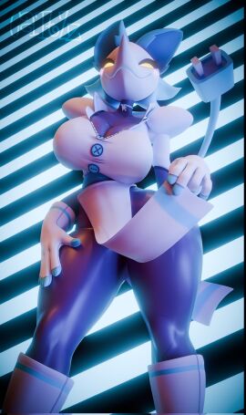 3d_(artwork) anthro big_breasts blue_choker blue_jewelry blue_necklace breasts canid canine cattzz choker cleavage clothed clothing clothing_lift darkner deltarune digital_media_(artwork) dress electrical_plug female gloves glowing glowing_eyes hand_on_leg hand_on_own_leg hand_on_own_thigh hand_on_thigh handwear hi_res jewelry looking_at_viewer mammal necklace pattern_background pelvic_curtain simple_background smile smiling_at_viewer smug smug_face solo striped_background tail tasque_manager_(deltarune) thick_thighs undertale_(series) unusual_anatomy unusual_tail watermark white_clothing white_dress white_gloves white_handwear wide_hips yellow_eyes