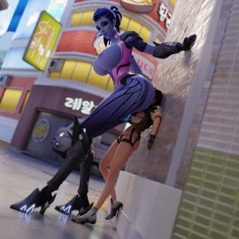 2girls 3d activision amelie_lacroix ass assassin athletic athletic_female big_ass big_breasts blizzard_entertainment blue-skinned_female blue_body blue_skin bottom_heavy breasts british british_female bust busty chest curvaceous curves curvy curvy_figure digital_media_(artwork) facesitting female female_focus fit fit_female french french_female giantess gigaenjoyer high_heel_boots high_heels hips hourglass_figure huge_ass human large_ass legs lena_oxton lips macro macro_female mature mature_female overwatch overwatch_2 purple-skinned_female purple_body purple_hair purple_skin size_difference size_play slim_waist thick thick_hips thick_legs thick_thighs thighs top_heavy tracer voluptuous waist wide_hips widowmaker