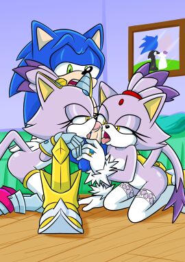 after_transformation anthro armor balls bed bedroom blaze_the_cat breasts clothing domestic_cat eulipotyphlan excalibur_sonic felid feline felis fellatio female furniture genitals green_eyes group group_sex hair hedgehog hero hi_res kneeling knight leggings legwear licking looking_pleasured male male/female mammal oral penile ponytail princess royalty sega sex simple_background sir_percival_(sonic_and_the_black_knight) sonic_and_the_black_knight sonic_storybook_series sonic_the_hedgehog sonic_the_hedgehog_(series) sonicguru super_transformation threesome tongue trio warrior yellow_eyes