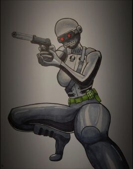 1girls 2d artist_request belt_pouch black_ops_(half-life) black_ops_assassin female female_only grenade half-life half-life_(series) holding_weapon human human_female human_only latex_suit masked_female solo tactical_vest tagme