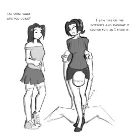 1boy 1girls 2d 2girls between_thighs black_and_white boot_fetish bootjob celera_prime dominant_female dominatrix english english_text female femdom femdom_caption foot_fetish footjob footwear high_heels incest male milf mimi_(celera_prime) mommy monochrome mother_and_daughter mother_and_son older_female original original_character original_characters shoe_fetish shoejob shoes skirt sneakers submissive_male sweater thigh_gap thigh_sex thighs trapped_between_thighs