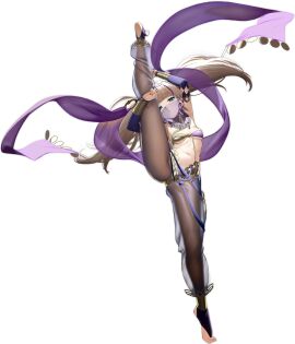 anklet arm_up armpits azur_lane black_background blonde_hair blue_eyes blunt_bangs bracelet breasts bridal_gauntlets cg dancer dancing feet female full_body giosue_carducci_(azur_lane) giosue_carducci_(verses_in_balance)_(azur_lane) harem_outfit jewelry leg_up legs long_hair looking_at_viewer medium_breasts mouth_veil navel no_shoes official_art pants pantyhose revealing_clothes see-through simple_background small_breasts smile solo split standing standing_on_one_leg standing_split stirrup_legwear stomach tiptoes toeless_legwear toes twintails veil