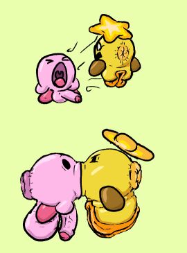 anus balls big_balls big_pussy big_vulva duo dustbunny404 female foreskin genitals huge_balls hyper hyper_balls hyper_genitalia hyper_pussy hyper_vulva kirby kirby_(series) kissing male male/female mario_and_luigi_(series) mario_bros nintendo penis pussy star_sprite starlow uncircumcised vore vulva waddling_head