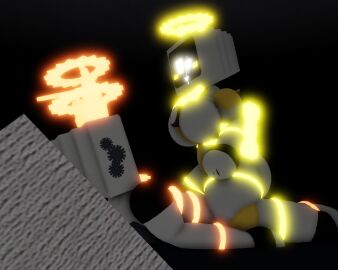 1boy 1girls 3d bow_on_arm bowtie clock female gears goofylookin halo horns male on_bed pussy roblox source_request tagme tv_head_robot vaginal_penetration