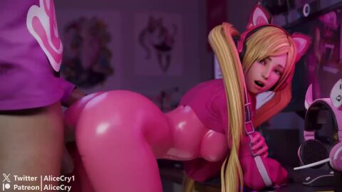 1boy 1girls 3d alicecry animated cat_ear_headphones cum cum_inside doggy_style female longer_than_30_seconds lucky_chloe male partial_male pussy sex sex_from_behind sound straight tagme tekken tekken_7 twintails video
