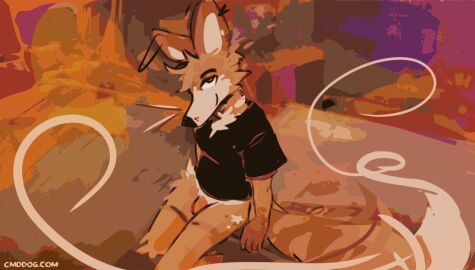 2024 anthro biped bottomless bottomless_anthro bottomless_male brown_body brown_fur canid canine canis cantio_(lawyerdog) clothed clothing coyote digital_media_(artwork) flaccid fur genitals lawyerdog looking_at_viewer male male_anthro mammal multicolored_body multicolored_fur penis sitting smile smiling_at_viewer solo tan_body tan_fur