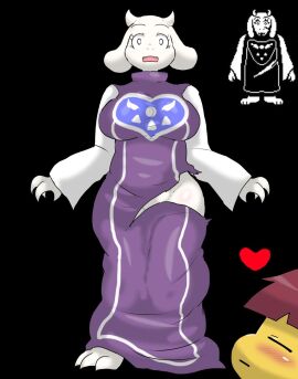 big_breasts blush breasts enigi09 female furry toriel undertale undertale_(series)