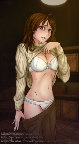 1girls breasts brown_eyes brown_hair female image_set kef34 religious religious_symbol religious_symbols showing_breasts showing_off solo tagme