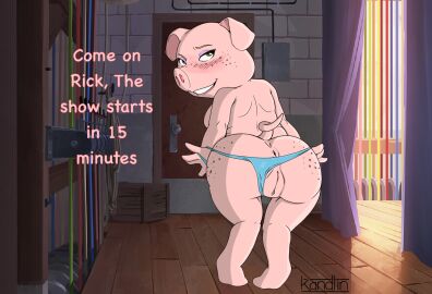 anthro anus ass backstage bedroom_eyes blush clitoris clothed clothing clothing_aside curled_tail curtains domestic_pig door female freckled_butt freckles freckles_on_face furrycheetah_(artist) genitals hi_res illumination_entertainment kandlin looking_at_viewer looking_back looking_back_at_viewer mammal narrowed_eyes panties panties_aside panties_only pig pig_nose pussy rigging rosita_(sing) seductive shoulder_blades sing_(movie) smile solo suid suina sus_(pig) tail teeth_showing third-party_edit topless underwear underwear_aside underwear_only