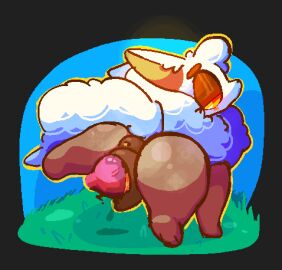 2024 animal_genitalia animal_penis animal_pussy anus bedroom_eyes bodily_fluids brown_body canid canine canine_genitalia canine_penis canine_pussy cremis disembodied_penis ears_back female feral fur genital_fluids genitals glowing glowing_eyes grass hi_res knot looking_back male mammal narrowed_eyes neck_tuft pal_(species) palworld penetration penis pivoted_ears plant pocketpair pussy quadruped raised_leg seductive solo_focus tuft vaginal_fluids vaginal_penetration white_body white_fur yellow_eyes yipyapossum