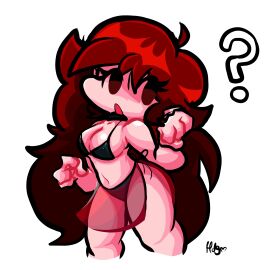 ass auburn_hair bikini female friday_night_funkin girlfriend_(friday_night_funkin) happy heartdiegold kneeling