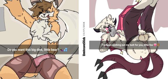 2boys anthro anthro_only anthrofied ass balls balls_expansion balls_growth balls_growth_(enlargement) balls_in_pants balls_outline ballsack bear bear_ears bear_tail blep camera camera_phone camera_pov camera_view dragon dragon_horns dragon_tail emoji english_text expansion fox fox_ears fox_tail genital_expansion genital_growth genital_growth_(enlargement) half-closed_eyes horn horns legs legs_apart legs_together legs_up lomynet_ecxav looking_at_camera male male/male male_focus male_only message one_eye_closed orange_body orange_fur orange_skin pants_pull pants_pulled_down penis penis_awe penis_out phone_drawing photo presenting presenting_anus presenting_ass presenting_balls presenting_butt presenting_cock presenting_penis sexting snapchat_sexting spike_alvarez spikefox testicles text tongue tongue_out umbreonstick underwear underwear_aside white_body white_fur white_skin youtube youtube_hispanic