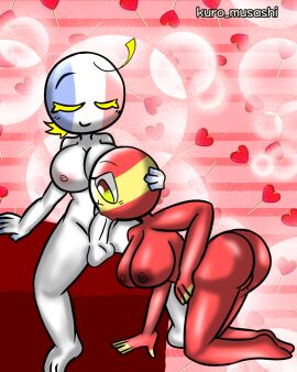 1futa 1girls alternate_version_available balls big_breasts big_penis blowjob breasts closed_eyes countryhumans countryhumans_girl cumflated_belly cumflation different_eye_color duo erection fellatio female forced_oral france_(countryhumans) futa_on_female futanari humanoid humanoid_penis intersex kuro_musashi naked oral penis questionable_consent red_body sex sitting smooth_balls smooth_penis spain_(countryhumans) white_body yellow_hair