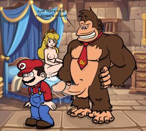 1girls 2boys after_sex anthro_on_female anthro_on_human ape cheating cheating_girlfriend cuckold cuckolding cum cum_drip cum_in_pussy domination donkey_kong donkey_kong_(series) ejaculation erection female forced_cuckold forced_to_watch gorilla greenzbamboo haplorhine huge_cock human indoors large_penis light-skinned_female light-skinned_male light_skin male mammal mario mario_(series) nintendo penis primate princess princess_peach princess_toadstool pussy red_hat red_shirt royalty self_upload uncensored