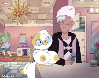 adventure_time big_breasts breast_expansion cake_the_cat catgirl fionna_and_cake furry furry_female lord_monochromicorn otakusedits